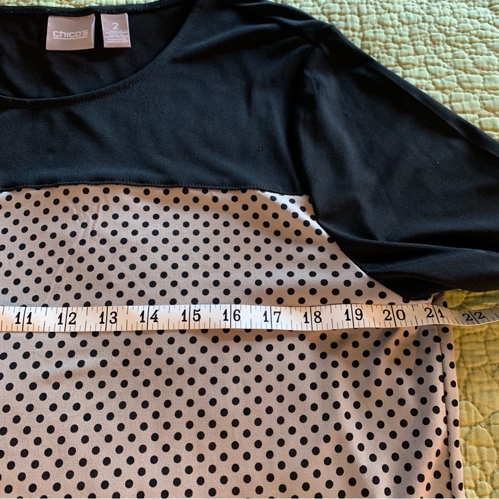 Chico’s Black & Tan Long Sleeve Top Size Large - Picture 6 of 14